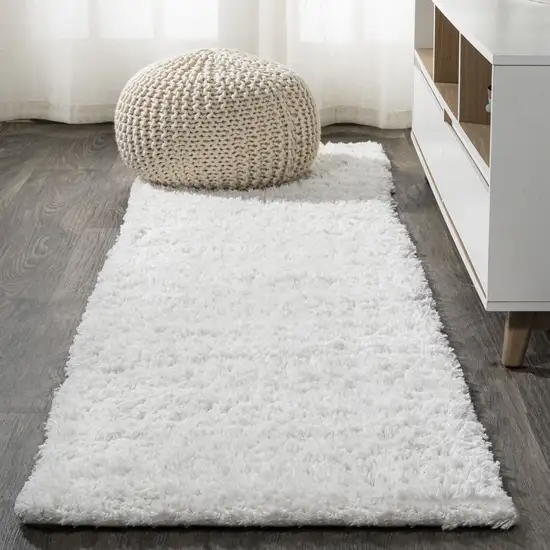 10' White Flatweave Runner Rug Photo 3