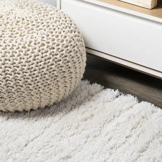 10' White Flatweave Runner Rug Photo 4