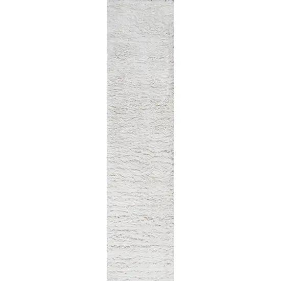 10' White Flatweave Runner Rug Photo 1