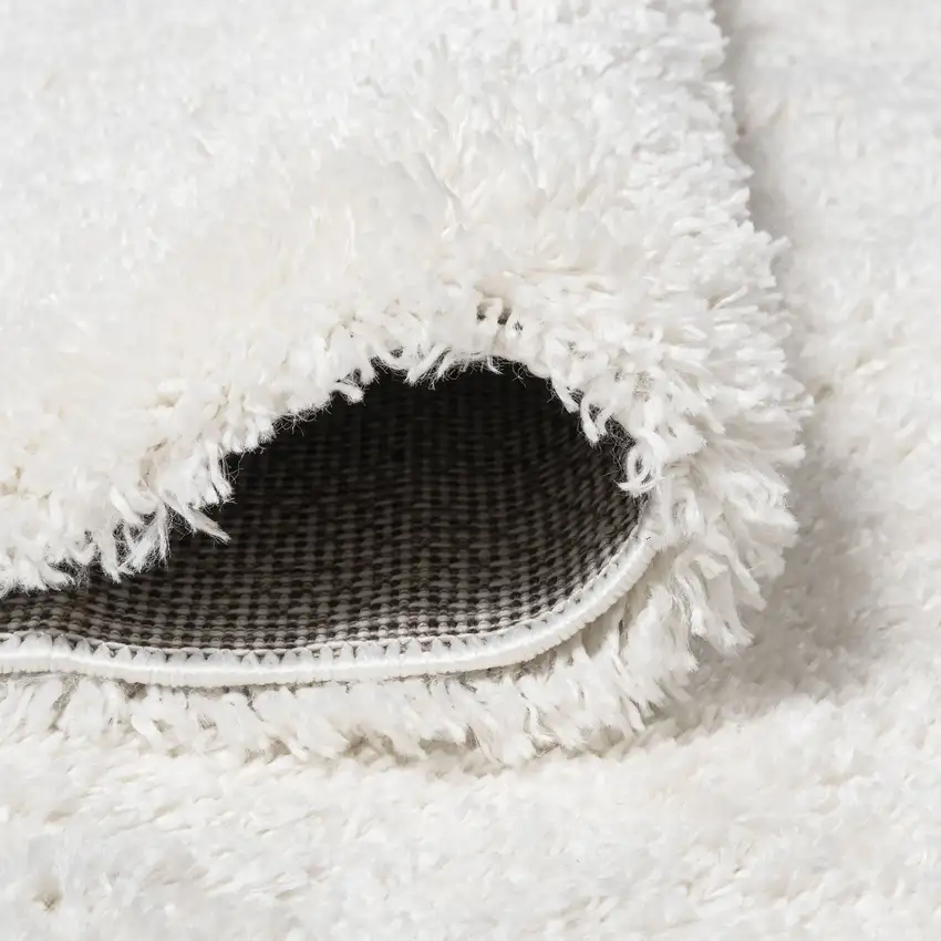 8' White Flatweave Runner Rug Photo 6