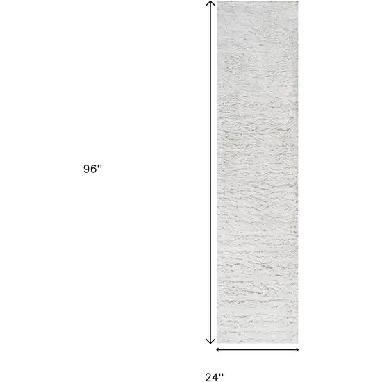 8' White Flatweave Runner Rug Photo 9