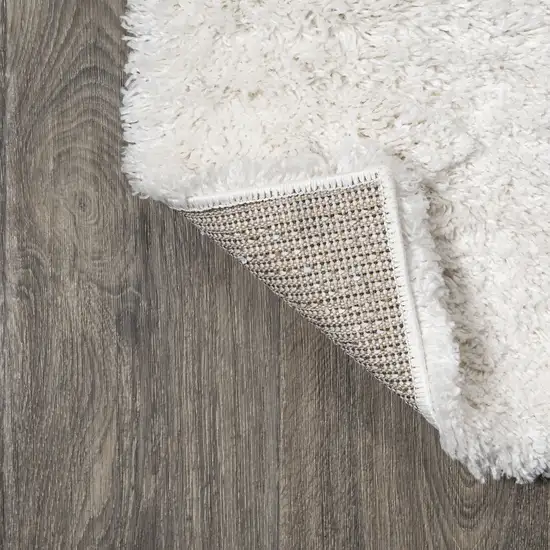 8' White Flatweave Runner Rug Photo 7