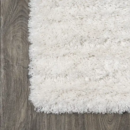 8' White Flatweave Runner Rug Photo 8