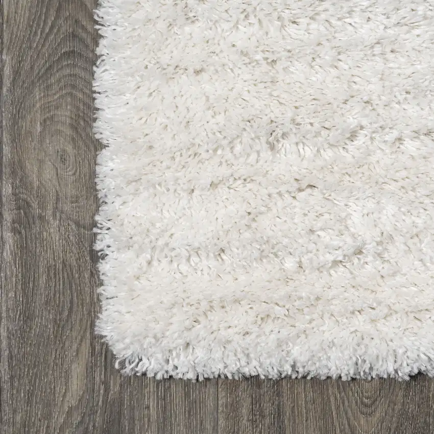 8' White Flatweave Runner Rug Photo 8