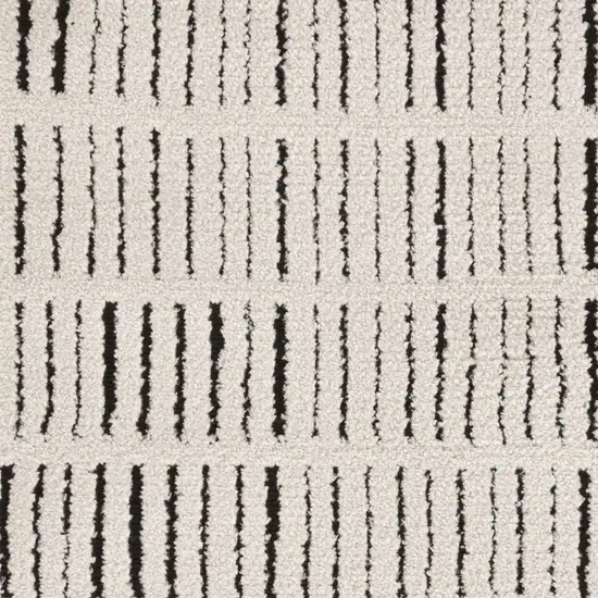 6' White Geometric Runner Rug Photo 7