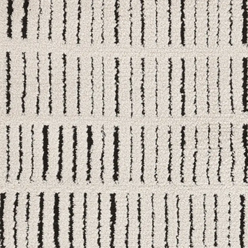 6' White Geometric Runner Rug Photo 7