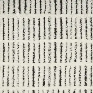 Photo of 6' White Geometric Runner Rug