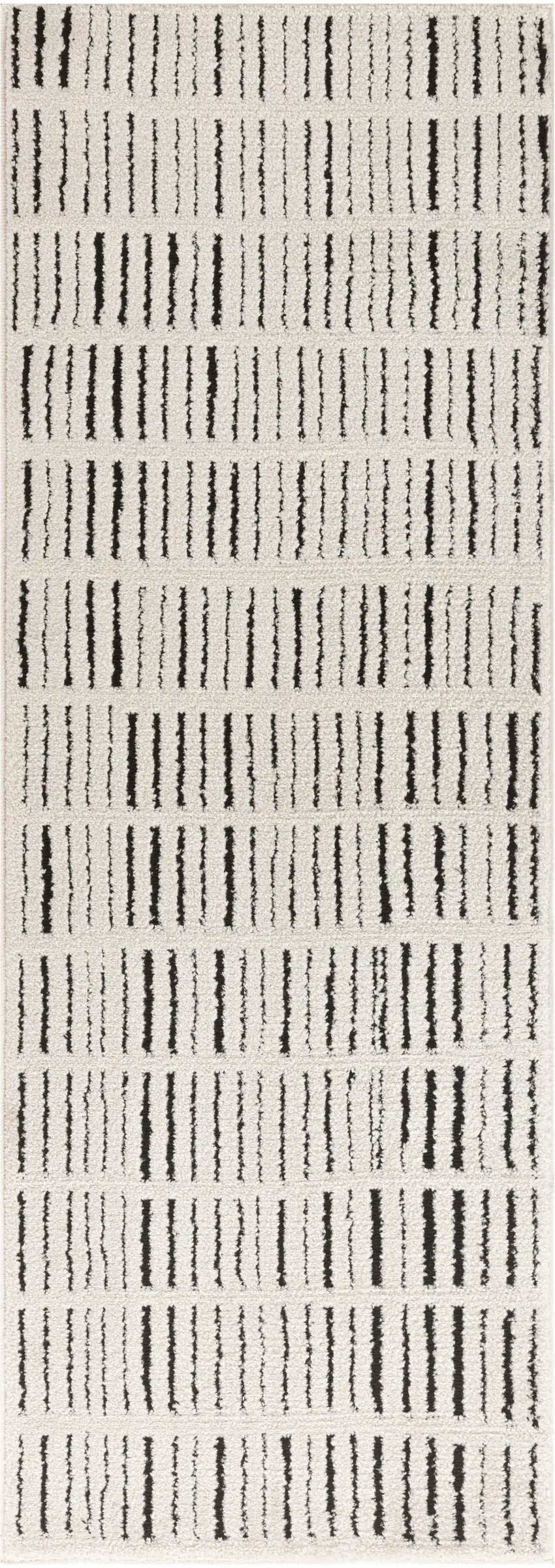 6' White Geometric Runner Rug Photo 9