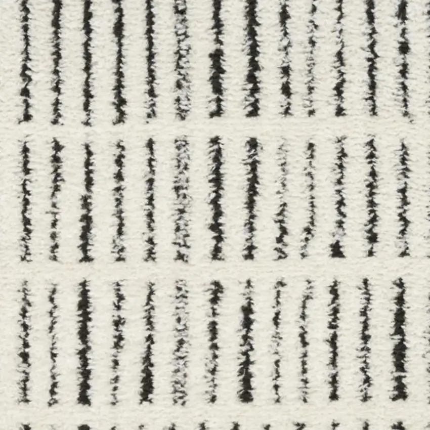 6' White Geometric Runner Rug Photo 2