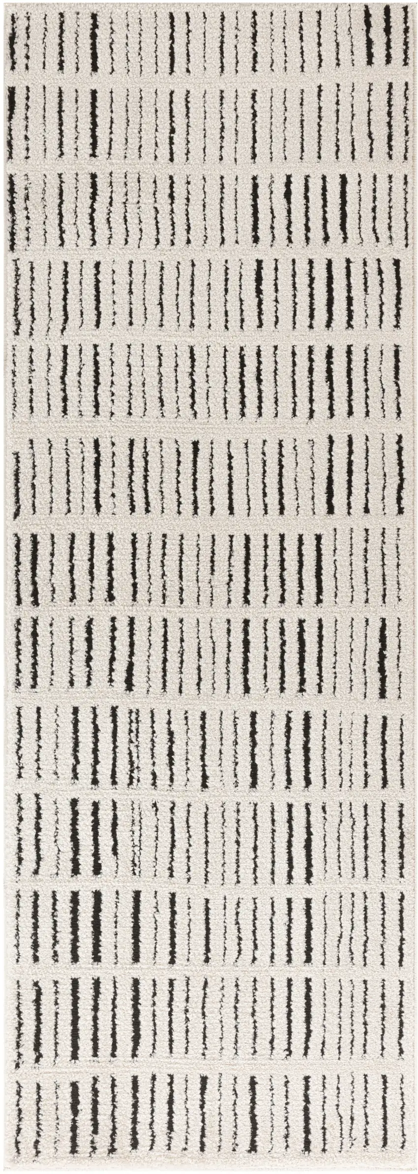 6' White Geometric Runner Rug Photo 6