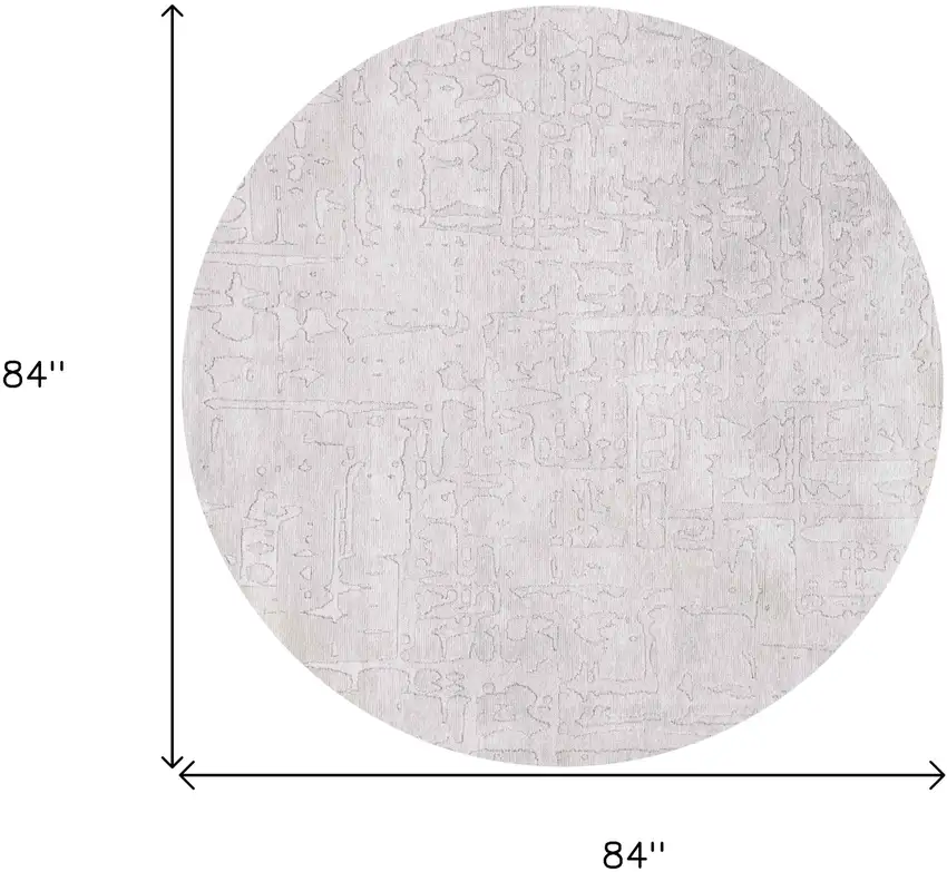 8' White Round Abstract Non Skid Area Rug Photo 3