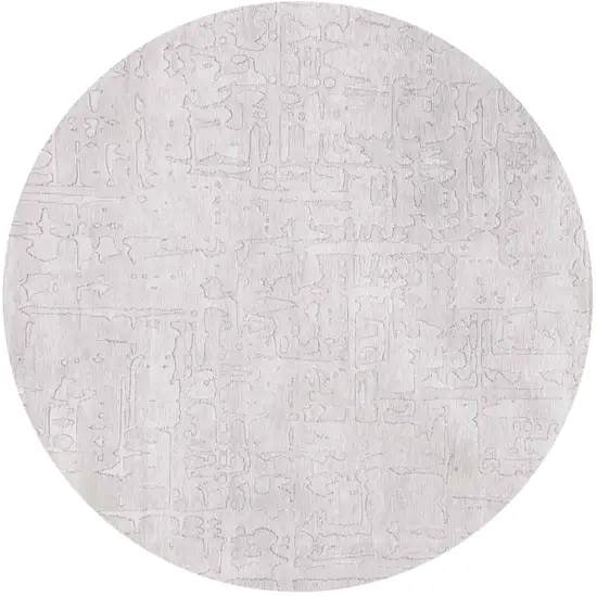 5' White Round Abstract Non Skid Area Rug Photo 2