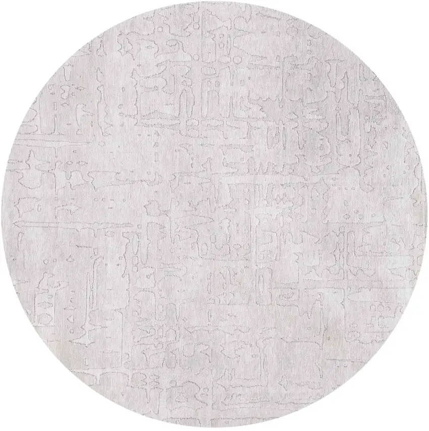 5' White Round Abstract Non Skid Area Rug Photo 2