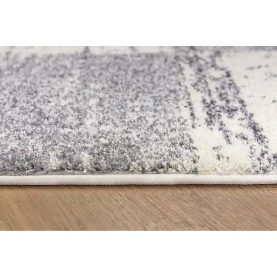 5' White Round Checkered Power Loom Area Rug Photo 8