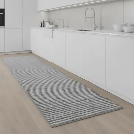 8' White Runner Rug With Fringe Photo 2