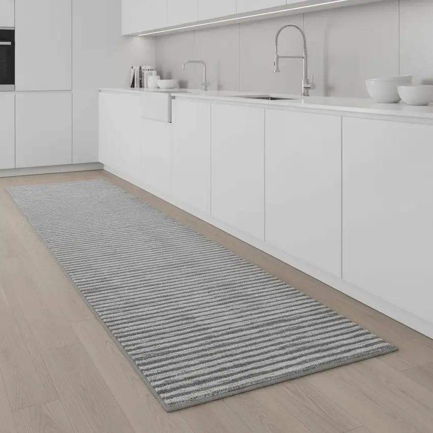 8' White Runner Rug With Fringe Photo 2