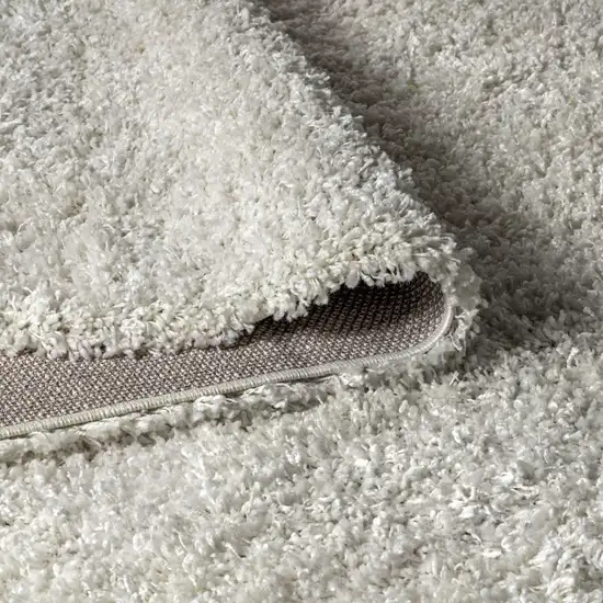 8' White Runner Rug With Fringe Photo 6
