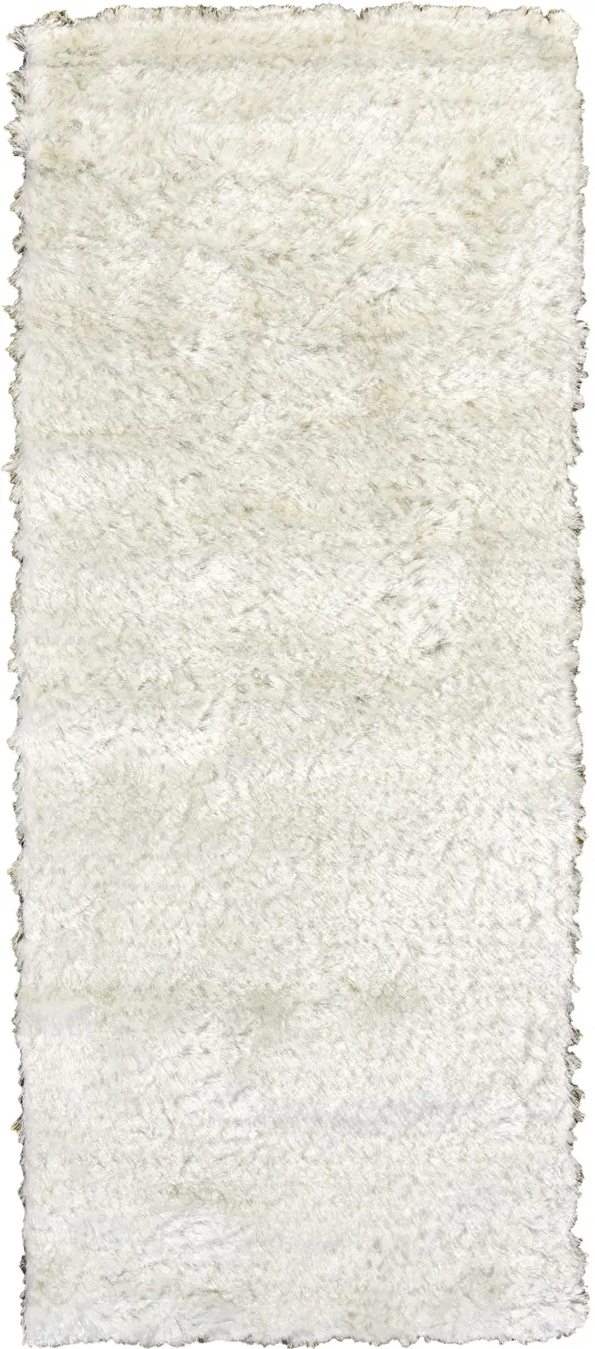 6' White Shag Hand Tufted Runner Rug Photo 5