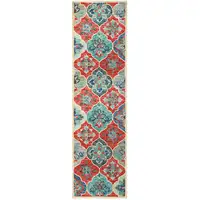 Photo of 8' Wool Geometric Tufted Stain Resistant Runner Rug