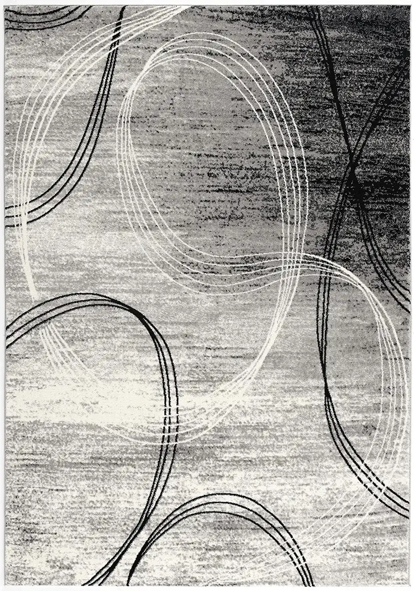 3' X 10' Abstract Power Loom Stain Resistant Area Rug Photo 1