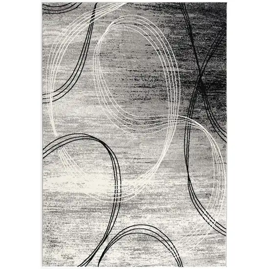 3' X 10' Abstract Power Loom Stain Resistant Area Rug Photo 1