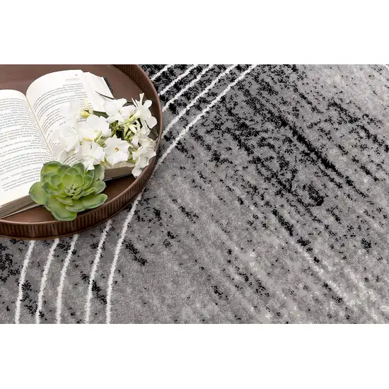 3' X 8' Abstract Power Loom Stain Resistant Area Rug Photo 4