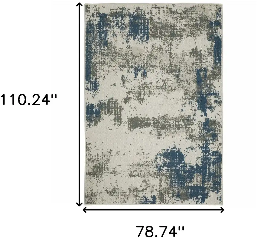 6' X 9' Beige Abstract Stain Resistant Indoor Outdoor Area Rug Photo 8