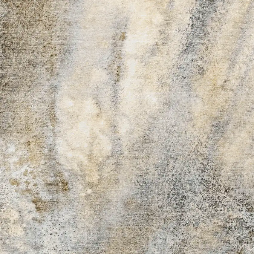 Beige Abstract Washable Non Skid Indoor Outdoor Area Rug Photo 6