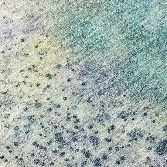 Beige Blue and Gray Abstract Washable Non Skid Indoor Outdoor Area Rug Photo 7