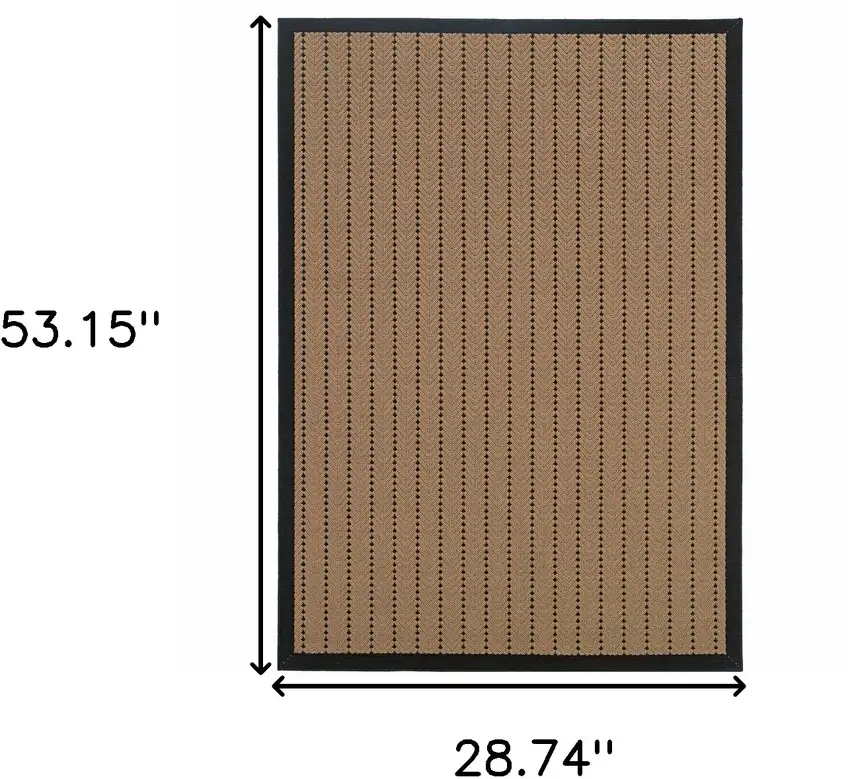 3' X 5' Beige Geometric Stain Resistant Indoor Outdoor Area Rug Photo 4