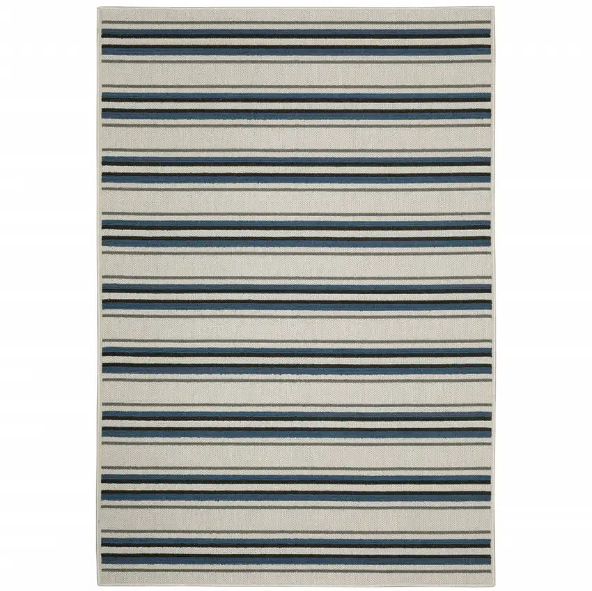 2' X 3' Beige Geometric Stain Resistant Indoor Outdoor Area Rug Photo 1