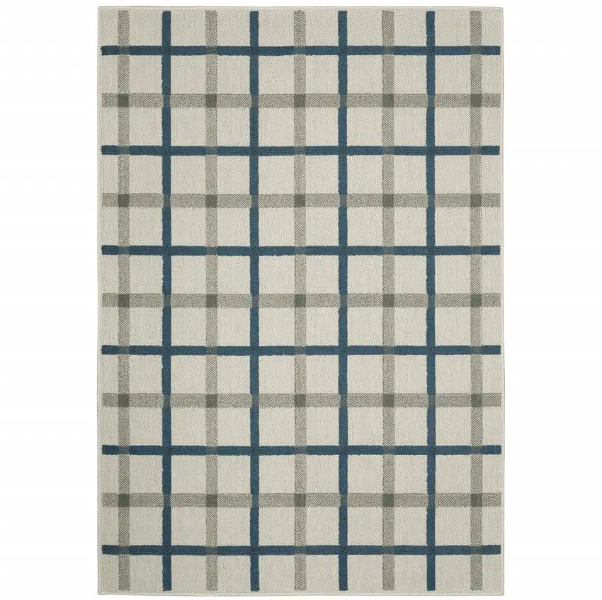 2' X 3' Beige Geometric Stain Resistant Indoor Outdoor Area Rug Photo 1