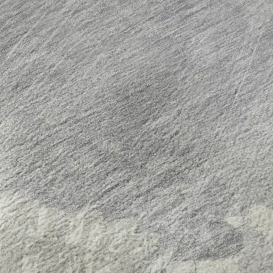 8' X 8' Beige Gray And Silver Abstract Washable Round Rug With UV Protection Photo 8