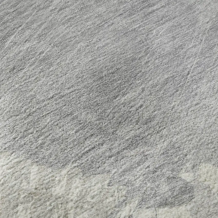 8' X 8' Beige Gray And Silver Abstract Washable Round Rug With UV Protection Photo 8