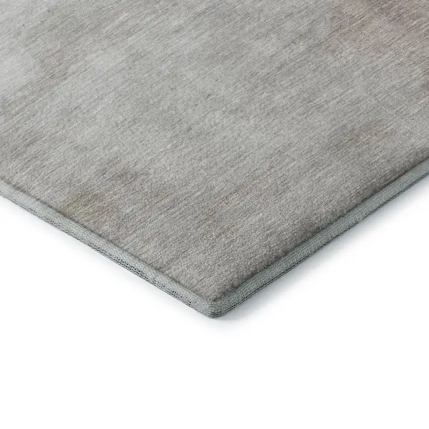 8' X 8' Beige Gray And Silver Abstract Washable Round Rug With UV Protection Photo 6