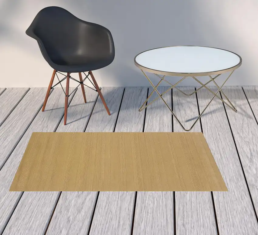 3' X 5' Beige Stain Resistant Indoor Outdoor Area Rug Photo 2
