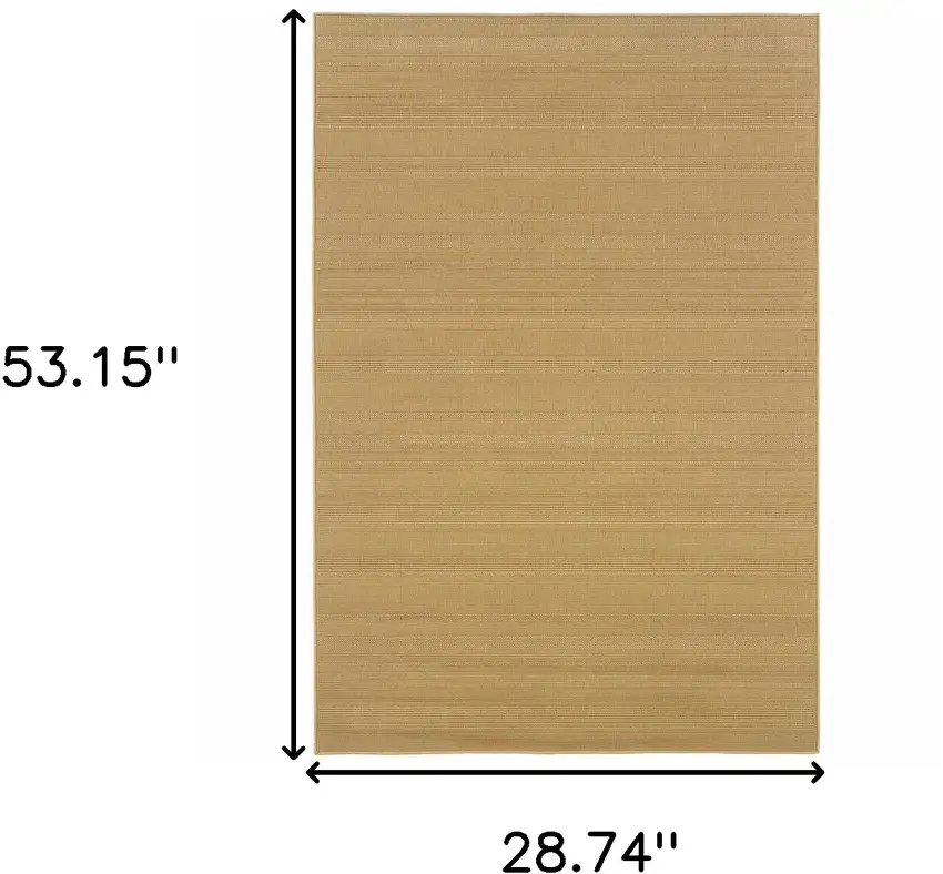 3' X 5' Beige Stain Resistant Indoor Outdoor Area Rug Photo 5