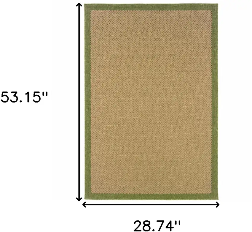 3' X 5' Beige Stain Resistant Indoor Outdoor Area Rug Photo 6