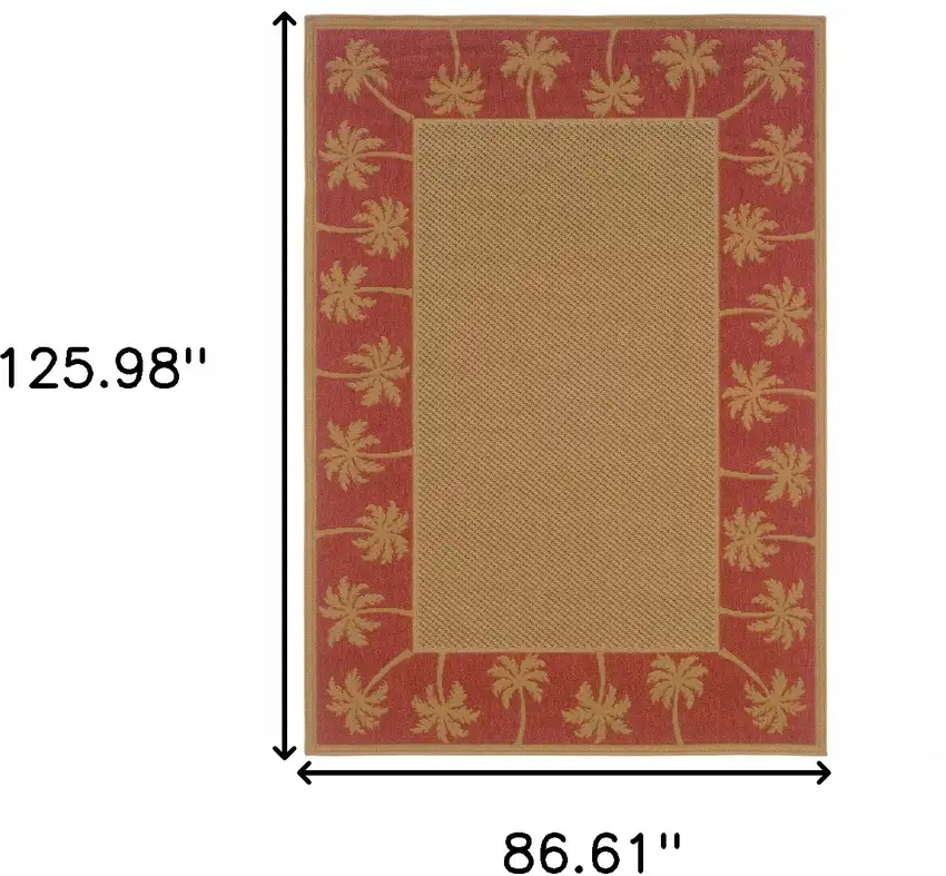 8' X 11' Beige Stain Resistant Indoor Outdoor Area Rug Photo 6