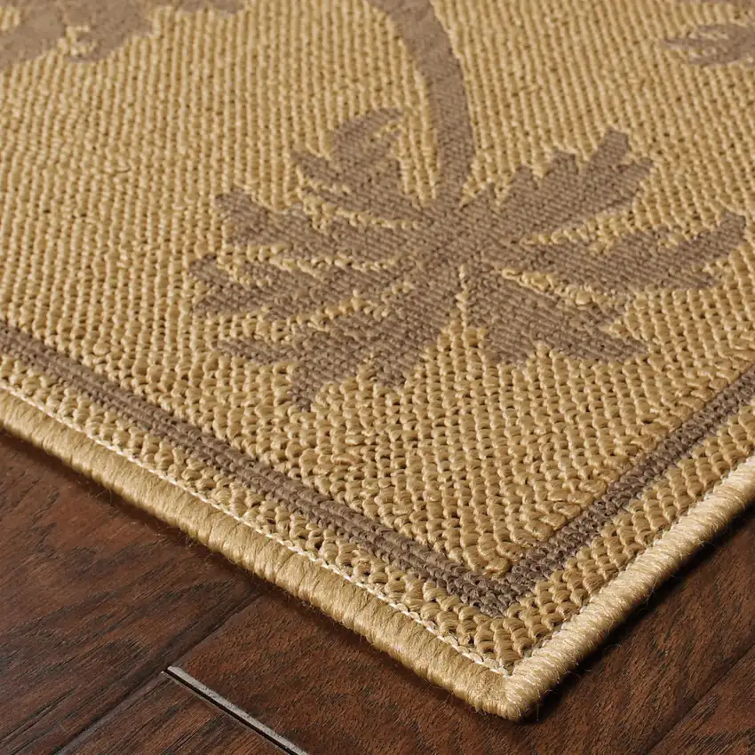 3' X 5' Beige Stain Resistant Indoor Outdoor Area Rug Photo 3
