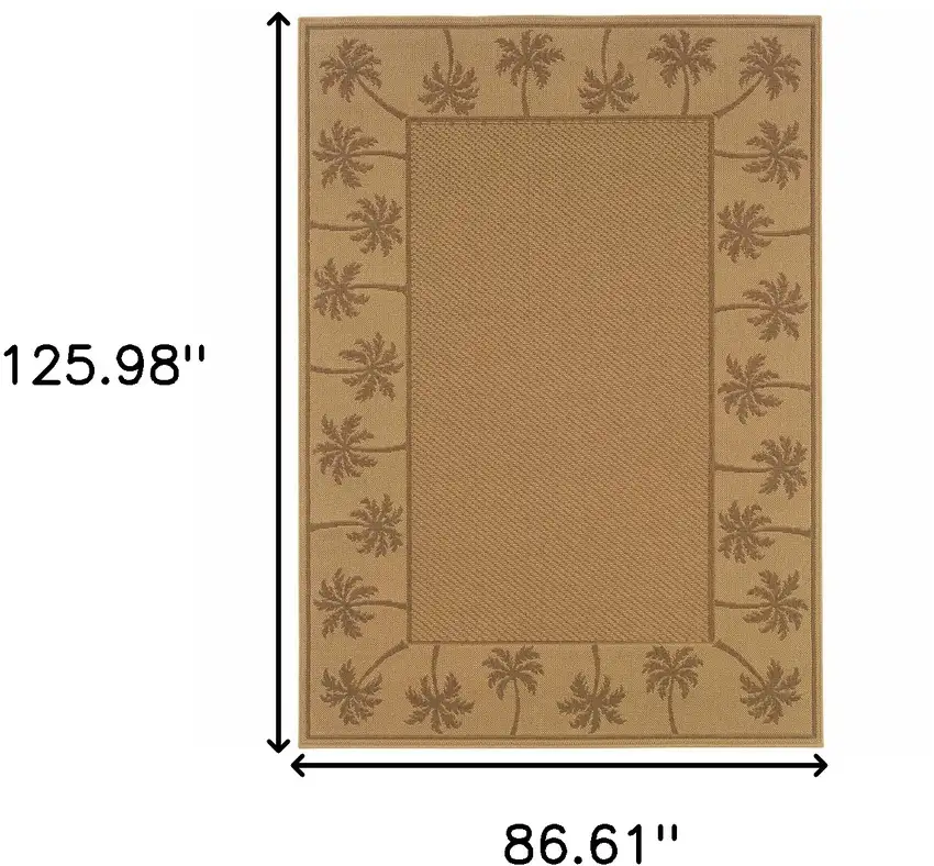 8' X 11' Beige Stain Resistant Indoor Outdoor Area Rug Photo 5
