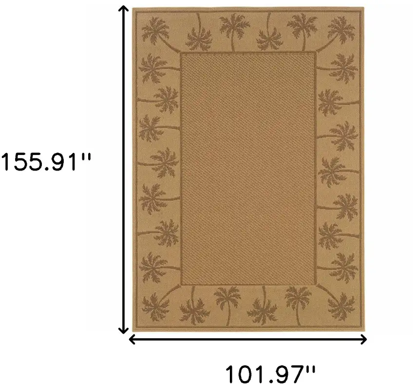 9' X 13' Beige Stain Resistant Indoor Outdoor Area Rug Photo 5