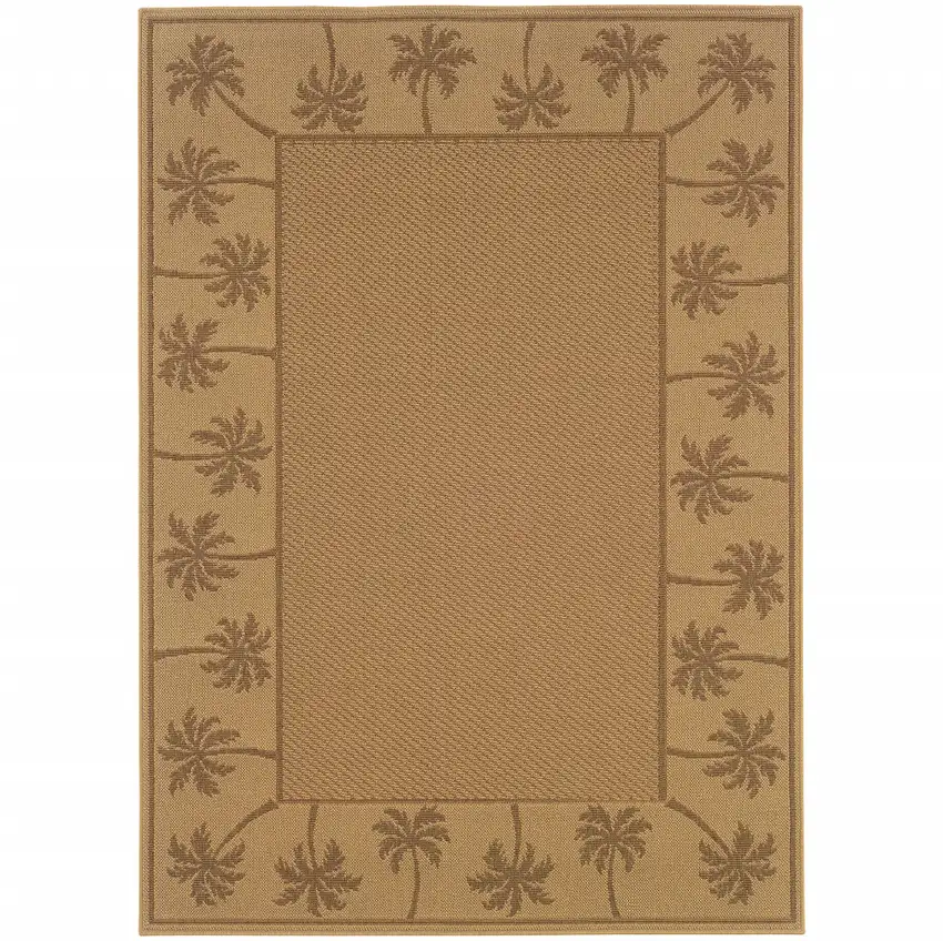 9' X 13' Beige Stain Resistant Indoor Outdoor Area Rug Photo 1