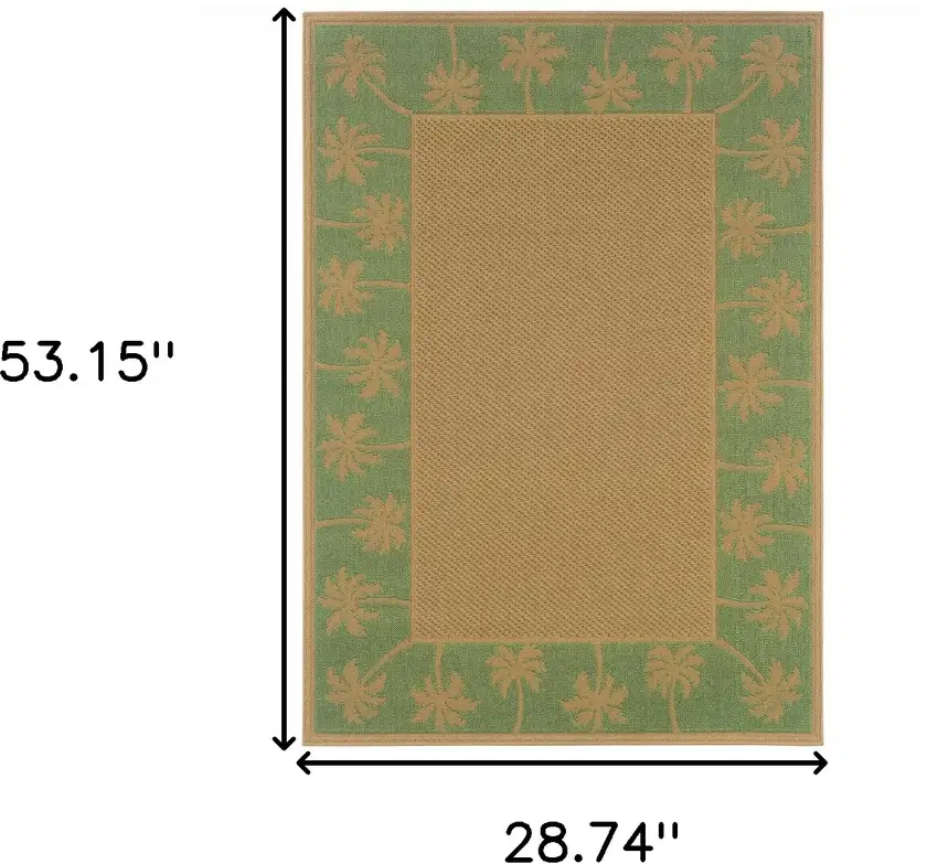 3' X 5' Beige Stain Resistant Indoor Outdoor Area Rug Photo 5
