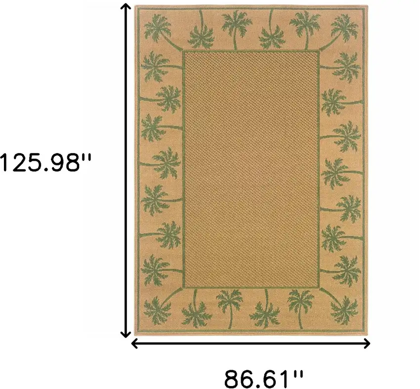 8' X 11' Beige Stain Resistant Indoor Outdoor Area Rug Photo 5