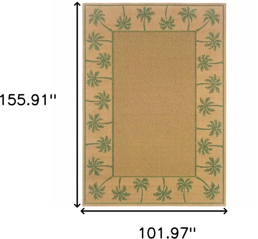 9' X 13' Beige Stain Resistant Indoor Outdoor Area Rug Photo 5