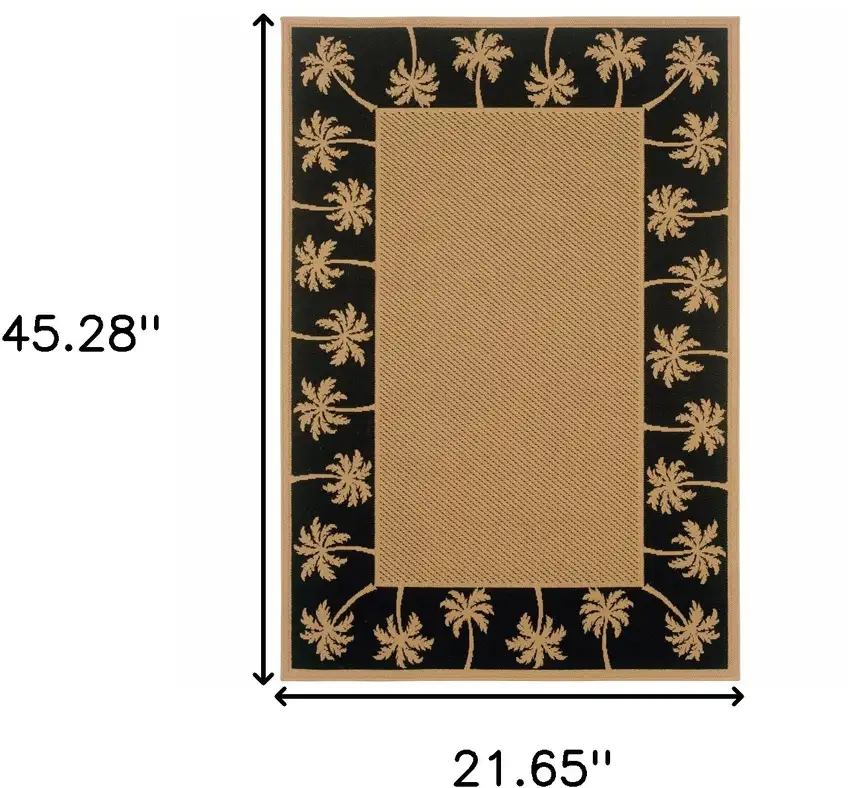 2' X 3' Beige Stain Resistant Indoor Outdoor Area Rug Photo 5