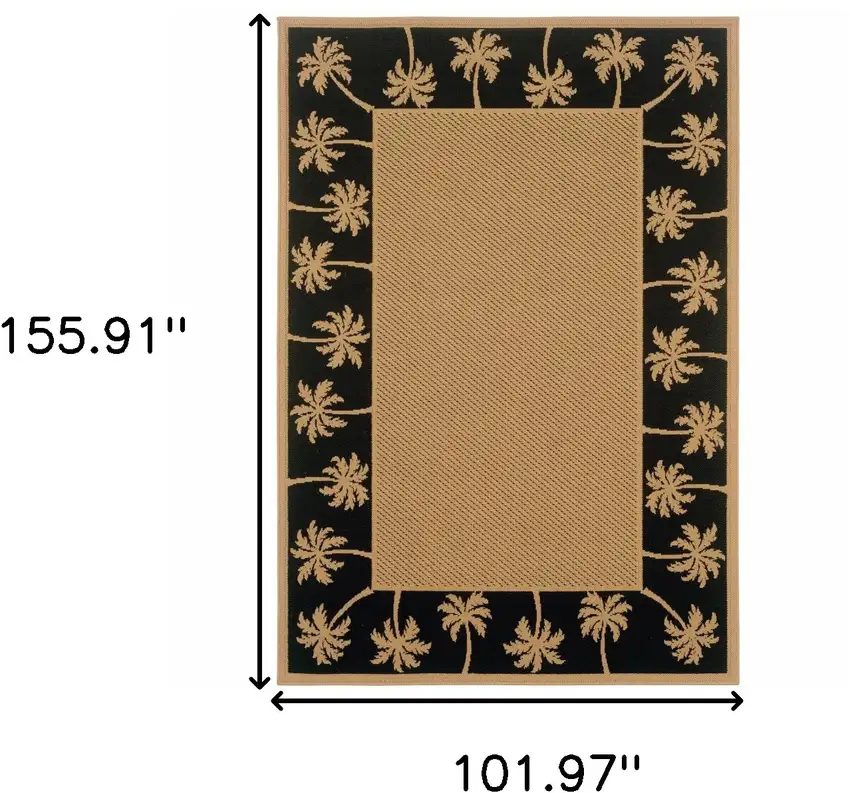 9' X 13' Beige Stain Resistant Indoor Outdoor Area Rug Photo 5