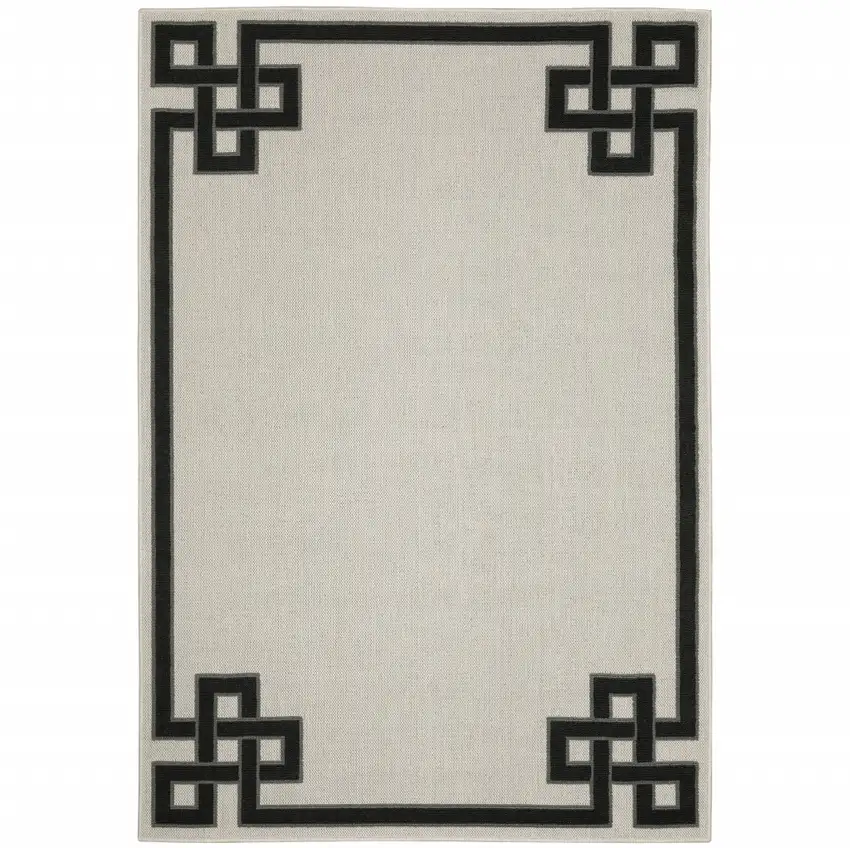 2' X 3' Beige Stain Resistant Indoor Outdoor Area Rug Photo 1
