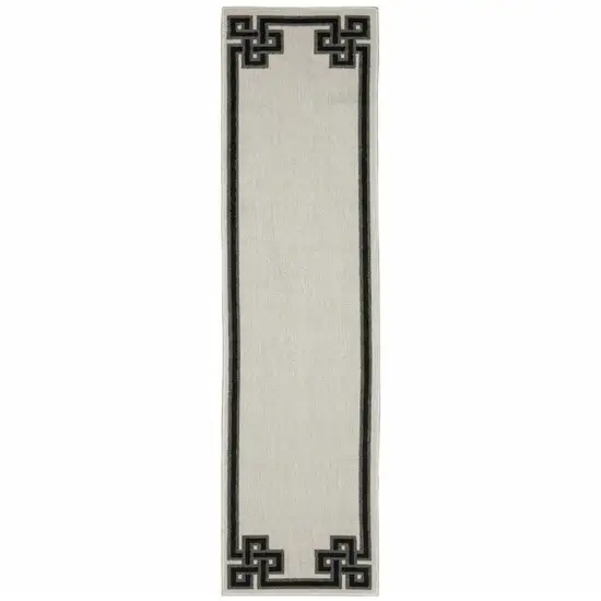 2' X 7' Beige Stain Resistant Indoor Outdoor Area Rug Photo 1